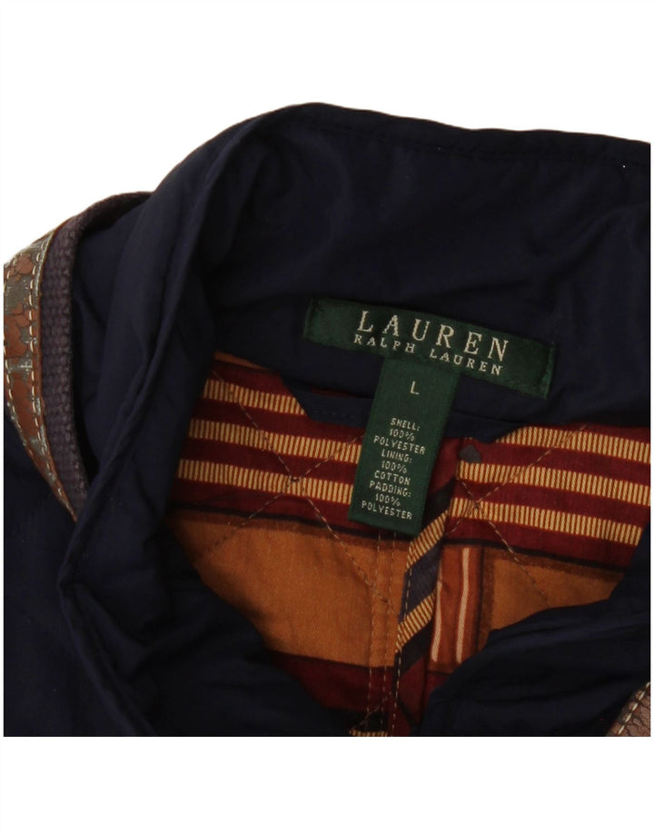 Ralph Lauren Damen Steppjacke UK 16 Large Marineblau Polyester