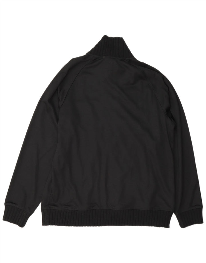 Pretty Green Herren-Trainingsanzug-Oberteil, große Jacke aus schwarzem Polyester