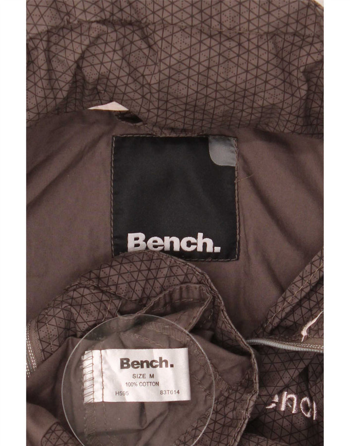 Bench Womens Graphic Hooded Bomber Jacket UK 14 Mittelbraune Baumwolle