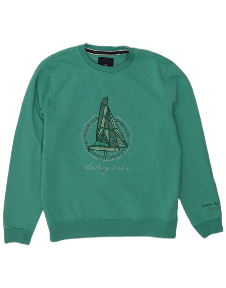 Crew Clothing Herren-Sweatshirt mit Grafik, Größe L, Grün, Baumwolle