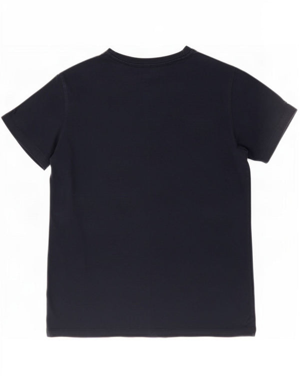 Champion Womens Graphic T-Shirt Top UK 14 Mittelschwarze Baumwolle