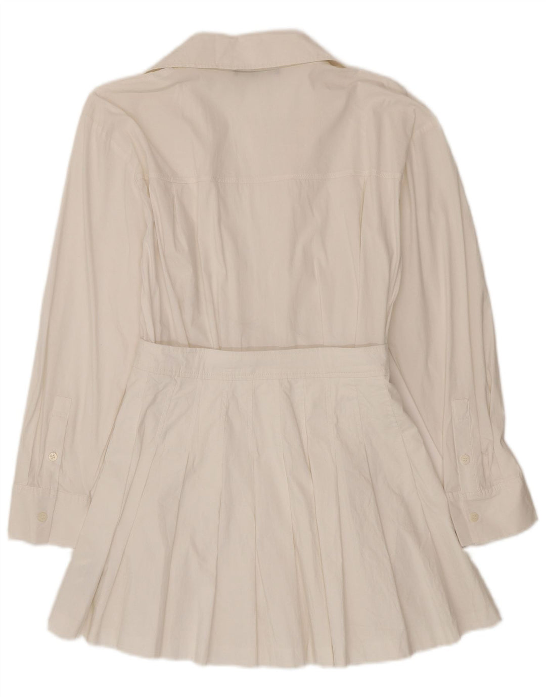 Zara Womens Wrap Long Sleeve Playsuit UK 10 Small Weiße Baumwolle