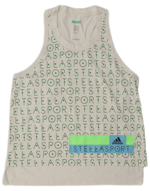Adidas Damen Stella Graphic Vest Top UK 12/14 Medium Weiß