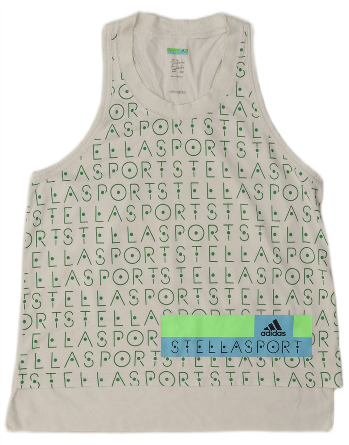 Adidas Damen Stella Graphic Vest Top UK 12/14 Medium Weiß