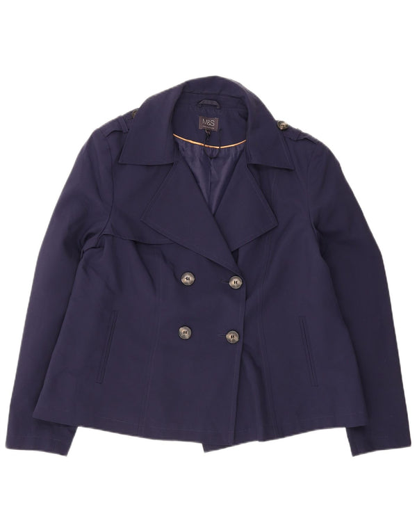 Marks & Spencer Damen Pea Coat UK 16 Large Marineblau Polyester