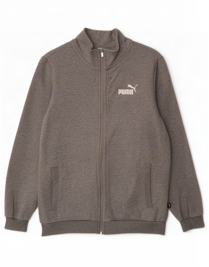 Puma Herren-Trainingsanzug-Top-Jacke, klein, grau gefleckte Baumwolle