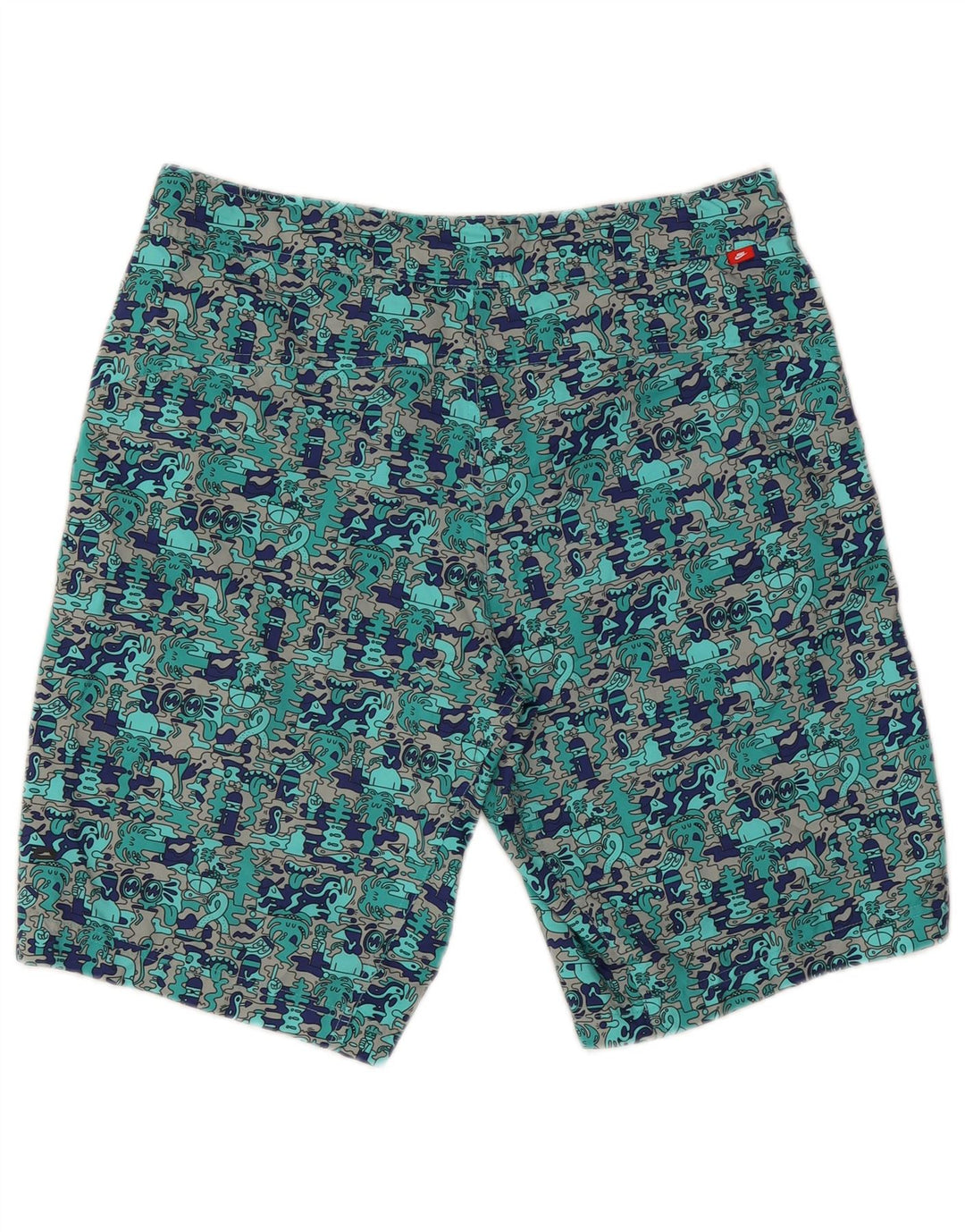 Nike Herren-Cargoshorts mit Grafik, W34, groß, türkisfarbenes Farbblock-Polyester