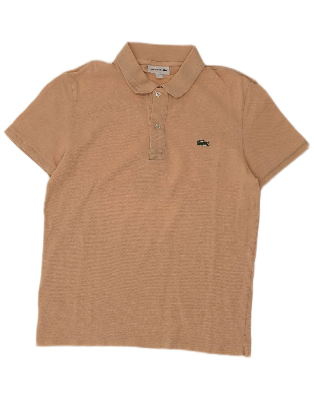 Lacoste Herren-Poloshirt in schmaler Passform, Größe 4, mittelbeige Baumwolle