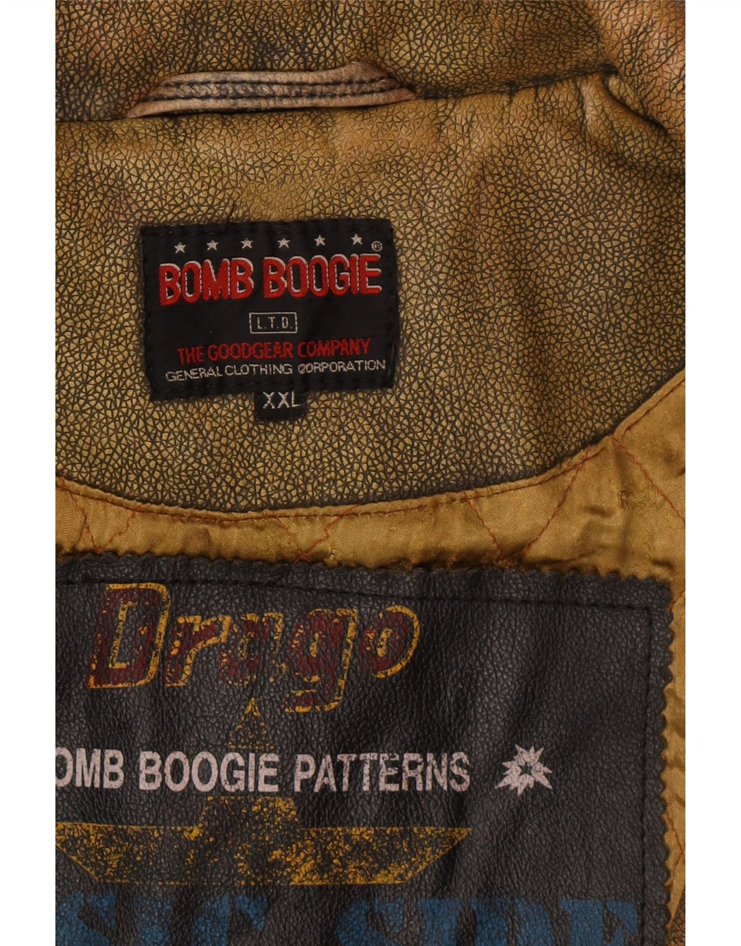 BOMB BOOGIE Herren Lederjacke UK 44 2XL Braunes Leder Biker