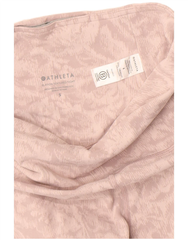 Athleta Womens Abstract Pattern Leggings UK 8 Small Pink Nylon