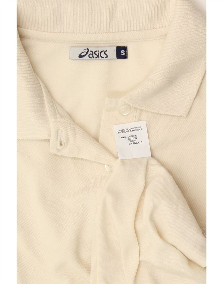 Asics Damen ärmelloses Poloshirt UK 10 Small Off White Baumwolle