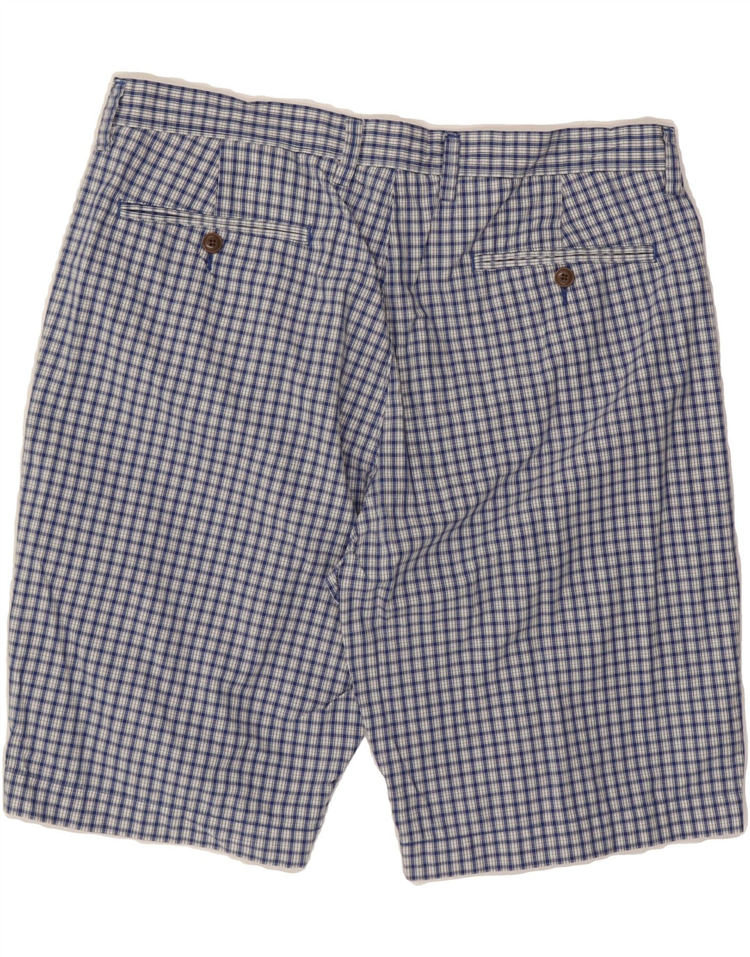 J. CREW Mens Chino Shorts W35 Large Navy Blue Check Cotton Vintage J. Crew and Second-Hand J. Crew from Messina Hembry 