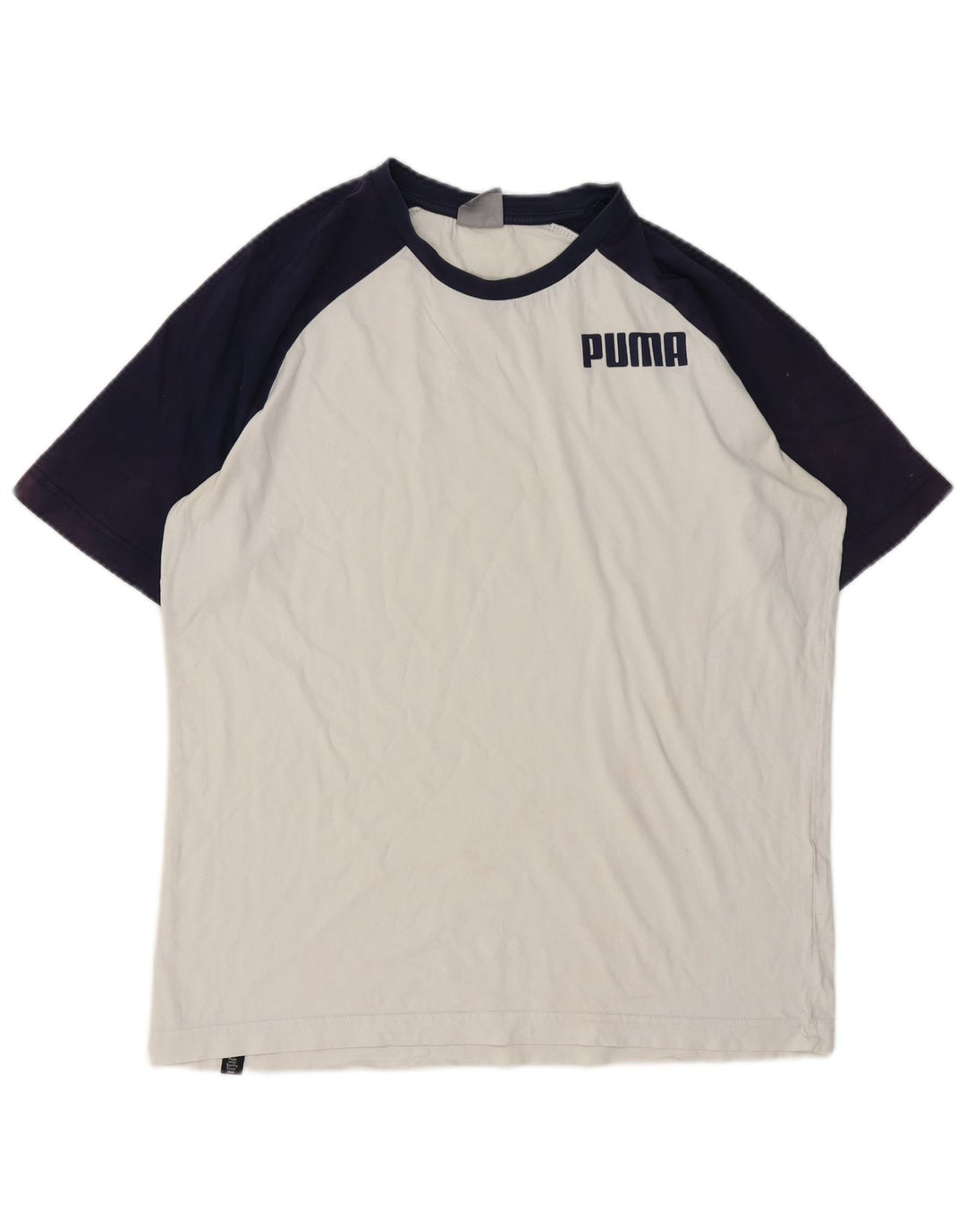 Puma Herren T-Shirt Top Small Weiß Colourblock Baumwolle