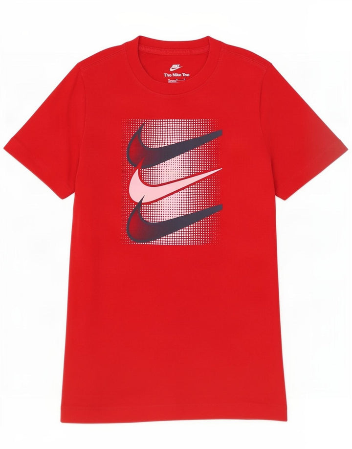 Nike T-Shirt mit Grafik für Jungen, 10–11 Jahre, mittelrote Baumwolle