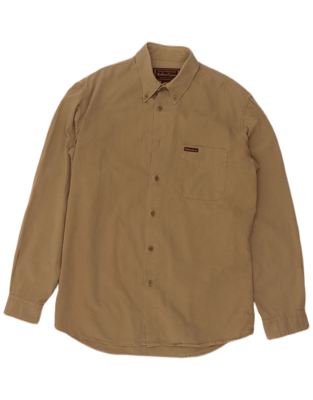 Marlboro Classics Herrenhemd, Größe L, Beige, Baumwolle