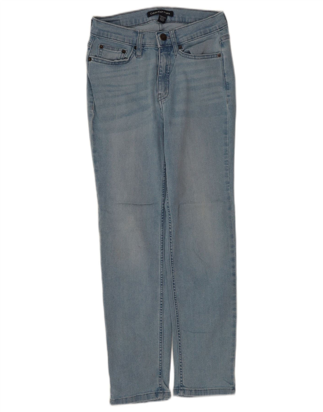 Calvin Klein Damen Straight Jeans W25 L25 Blaue Baumwolle