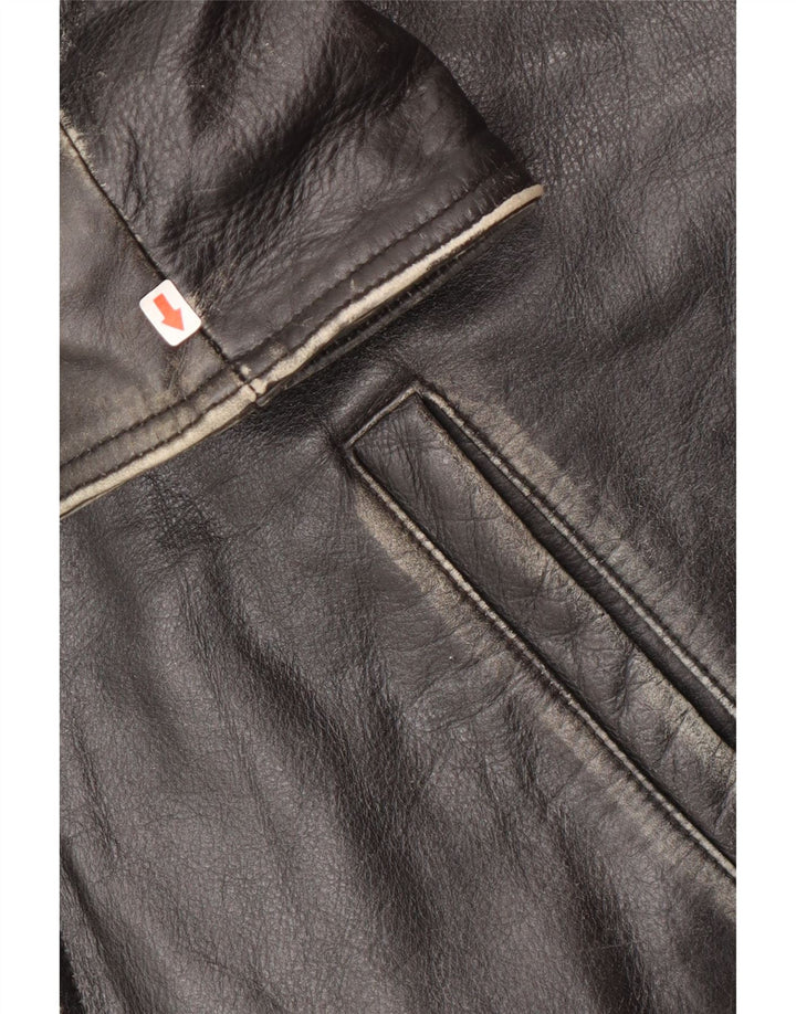 Bomb Boogie Damen Lederjacke UK 14 Mittelschwarzes Leder