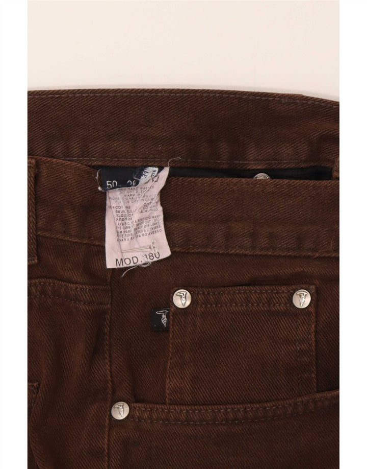 Trussardi Herren Straight Jeans W34 L30 Braune Baumwolle