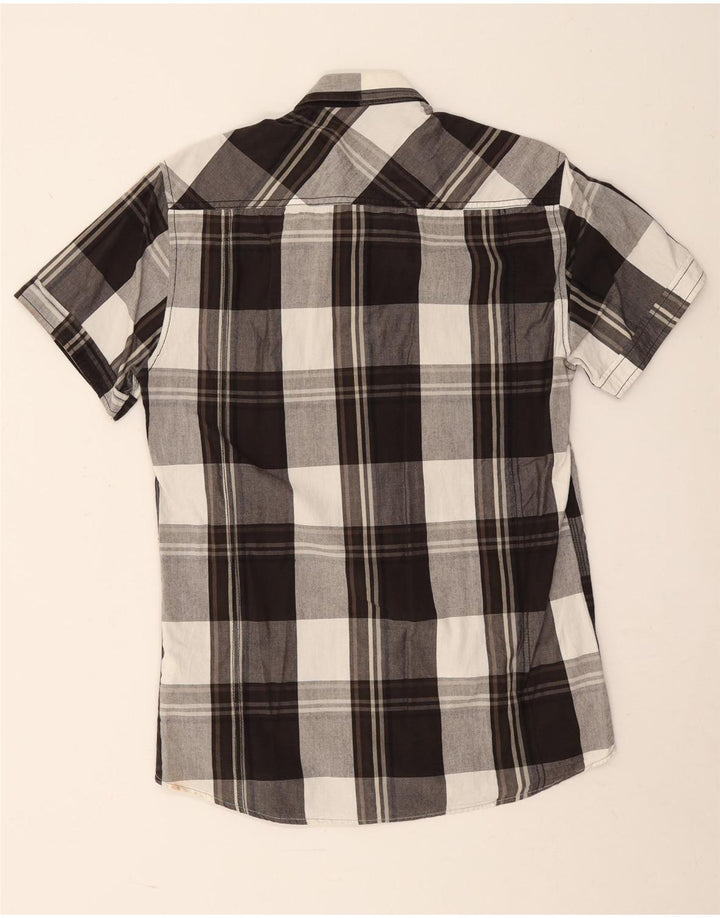 Jack & Jones Herren-Kurzarmhemd, mittelschwarz, kariert, Baumwolle