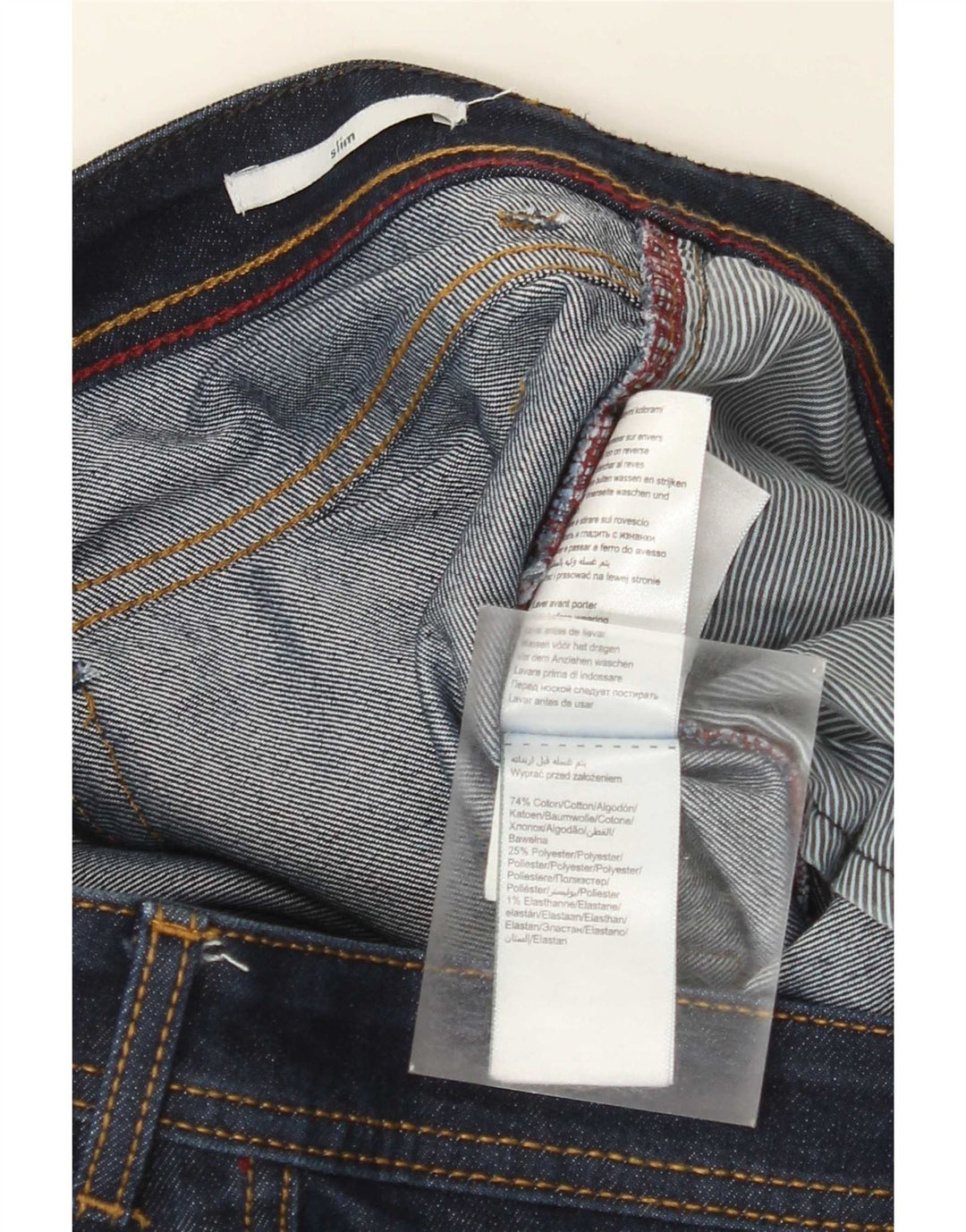 Jules Herren Slim Jeans W38 L34 Marineblaue Baumwolle