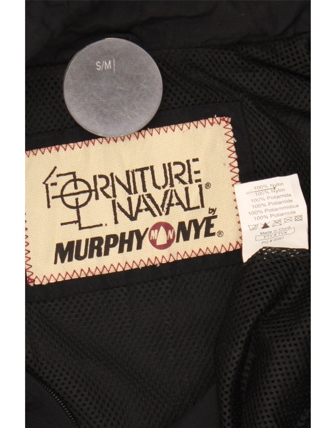 Murphy & Nye Herren Loose Fit Graphic Regenjacke UK 36 Small Schwarz