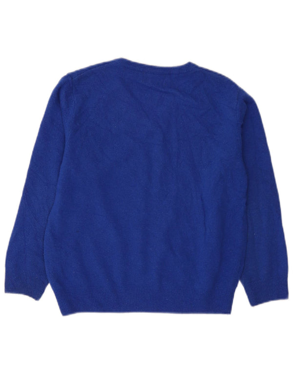Kappa Jungen-Pullover mit V-Ausschnitt, 7–8 Jahre, mittelblaue Lammwolle
