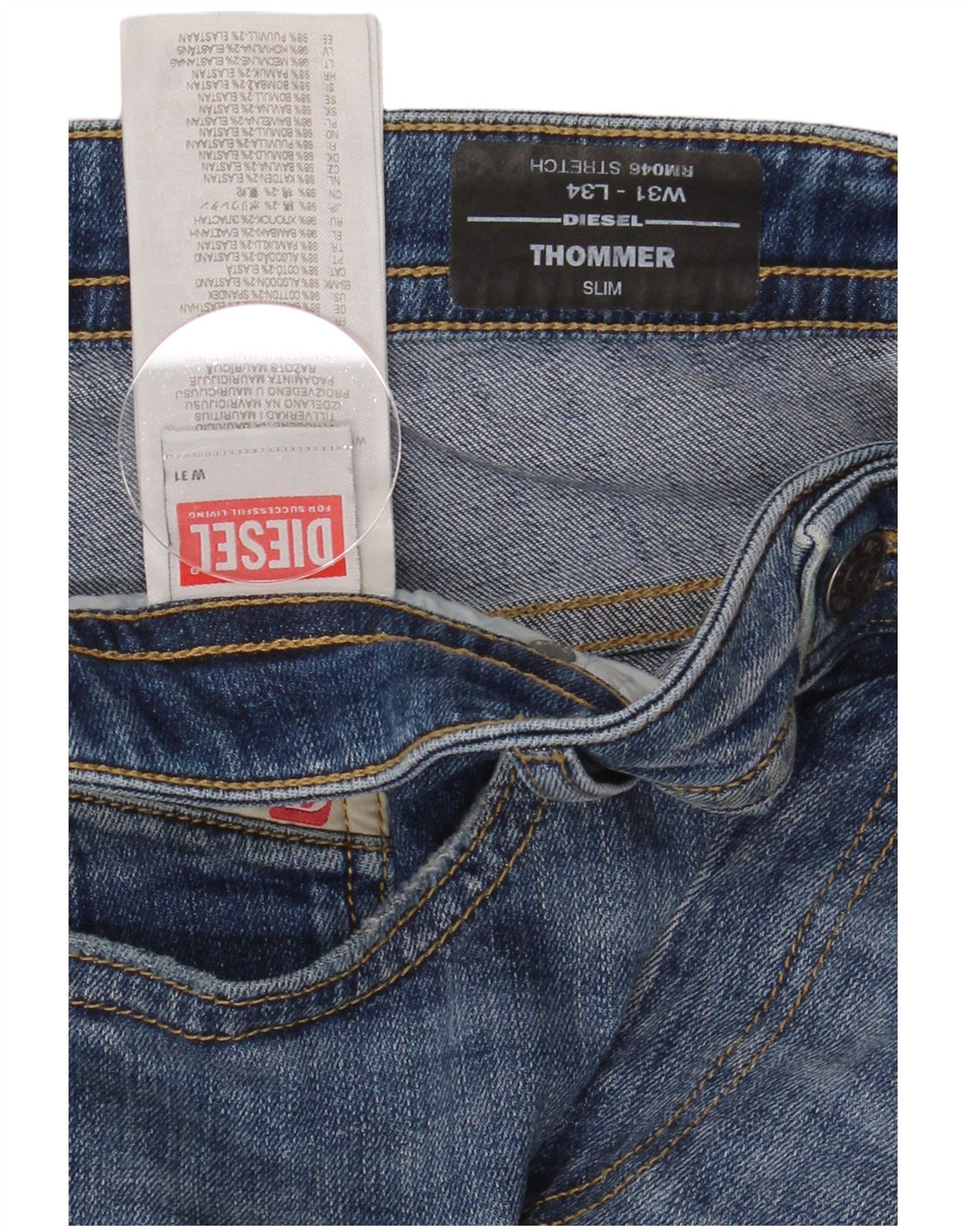 Diesel Herren Thommer Slim Jeans W31 L34 Blaue Baumwolle