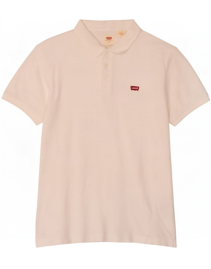 Levi's Herren-Standard-Poloshirt, Größe S, weiße Baumwolle
