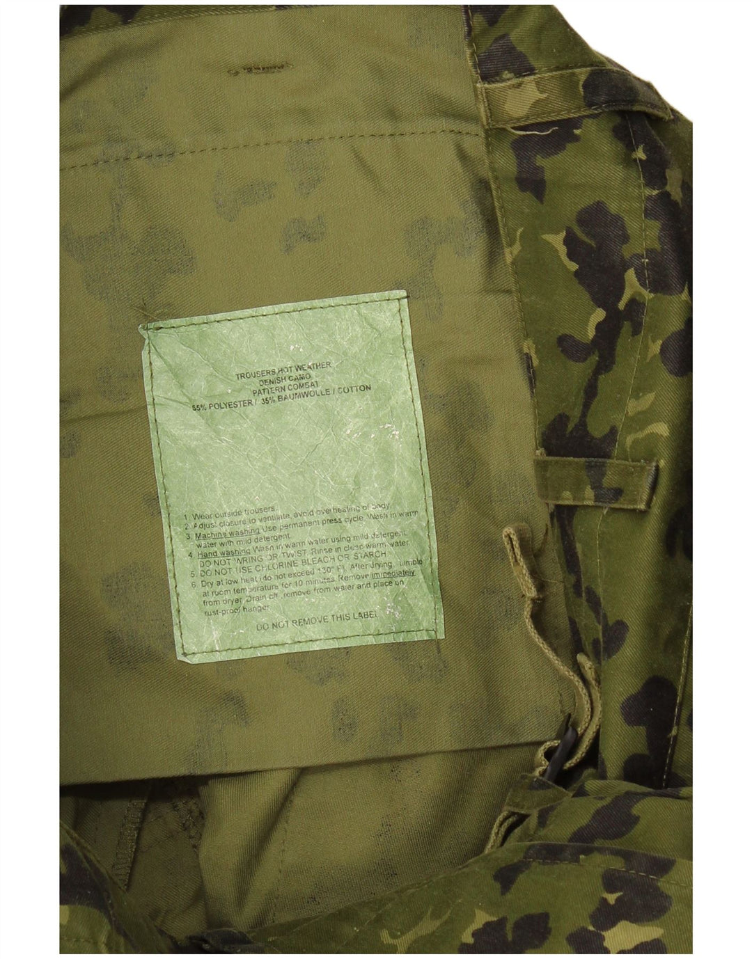 Vintage Herren Straight Cargo Hose W34 L32 Khaki Camouflage Polyester