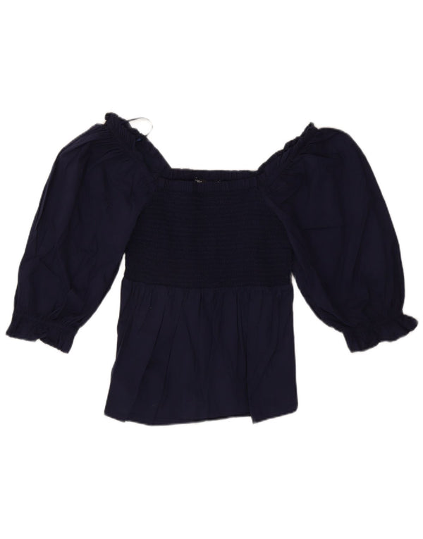 Marks & Spencer Damen Crop 3/4-Ärmel-Blusenoberteil, Größe S, Marineblau