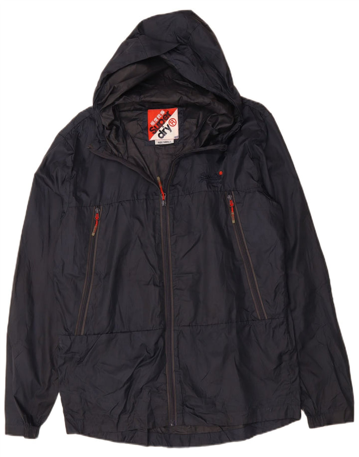 SUPERDRY Herren-Regenjacke mit Kapuze, Größe 36, Marineblau