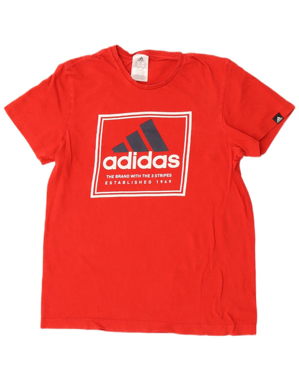 Adidas Herren Grafik T-Shirt Top Small Rot Baumwolle
