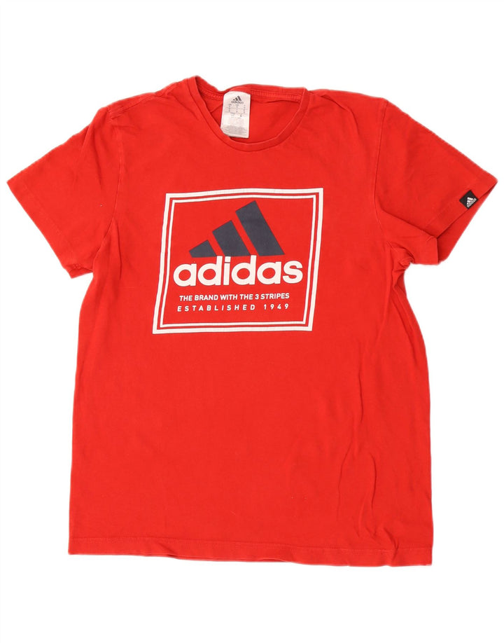 Adidas Herren Grafik T-Shirt Top Small Rot Baumwolle
