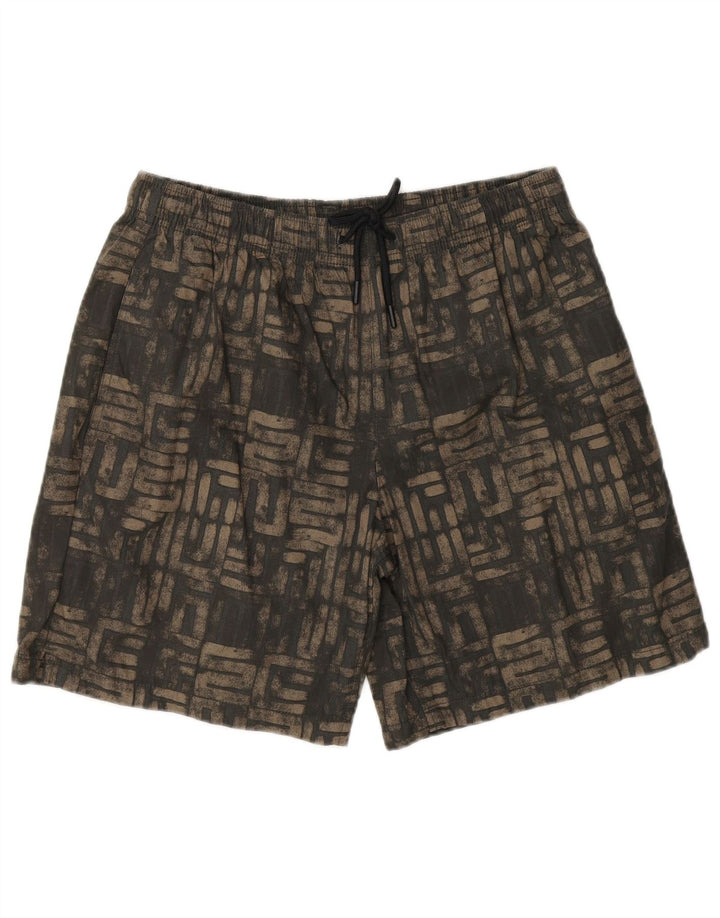 Badeshorts für Herren von Zara, Mittelschwarzes, geometrisches Polyester