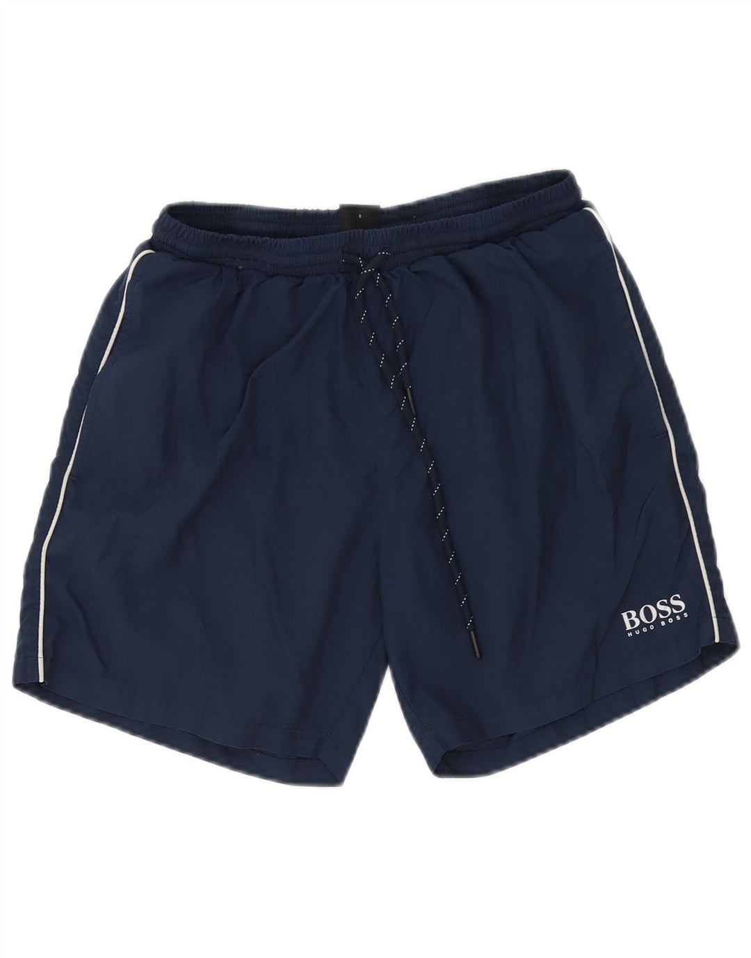 Hugo Boss Herren-Badeshorts, klein, marineblau, Polyester