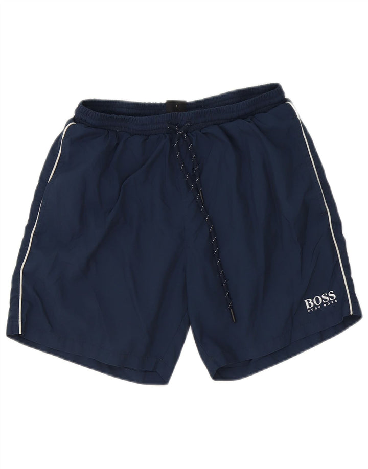 Hugo Boss Herren-Badeshorts, klein, marineblau, Polyester