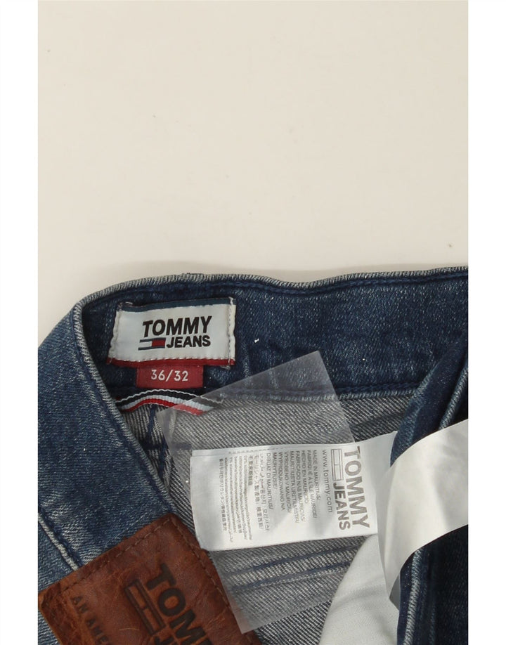 TOMMY HILFIGER Herren Straight Jeans W36 L32 Blaue Baumwolle