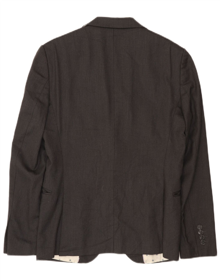 Zara Herren-Blazer mit 2 Knöpfen, EU 46, klein, grau, Polyester