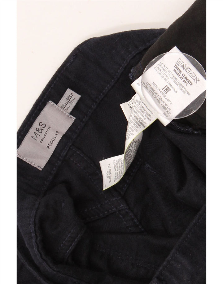 MARKS & SPENCER Herren-Jeans mit normaler Passform, gerade Passform, Breite 40, Länge 35, Marineblau, Baumwolle