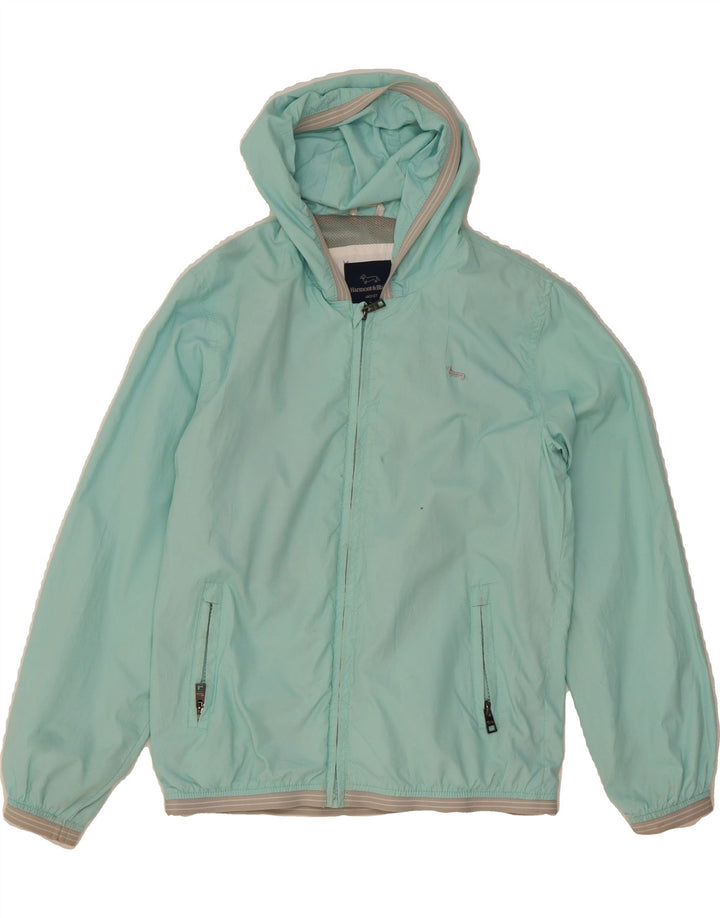 HARMONT & BLAINE Girls Hooded Rain Jacket 11-12 Years Blue Polyester Vintage Harmont & Blaine and Second-Hand Harmont & Blaine from Messina Hembry 