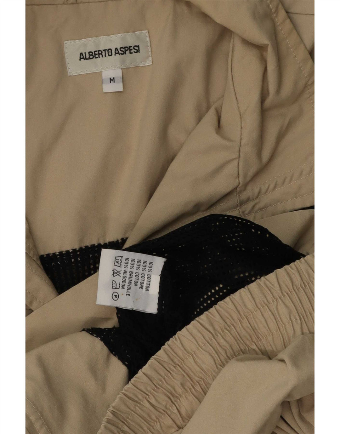 Alberto Aspesi Herren Bomberjacke UK 38 Mittelbeige Baumwolle