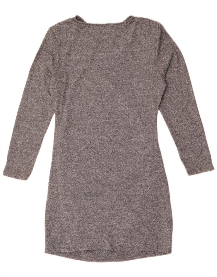 Marks & Spencer Damen-Etuikleid mit langen Ärmeln, UK 14, Mittelgrau meliert