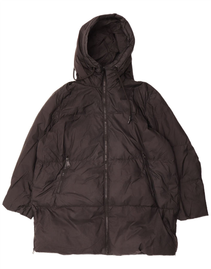 Zara Damen-Kapuzenmantel, übergroß, gepolstert, UK 14, Mittelschwarz, Polyamid