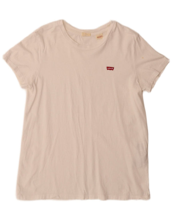 Levi's Herren-T-Shirt-Oberteil aus mittelweißer Baumwolle