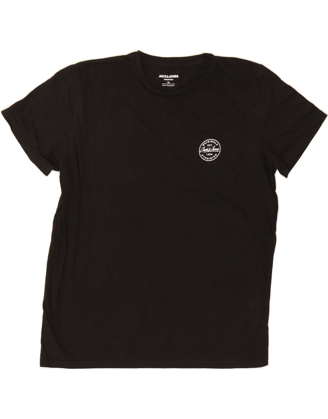 JACK & JONES Mens T-Shirt Top XL Black Cotton Vintage Jack & Jones and Second-Hand Jack & Jones from Messina Hembry 