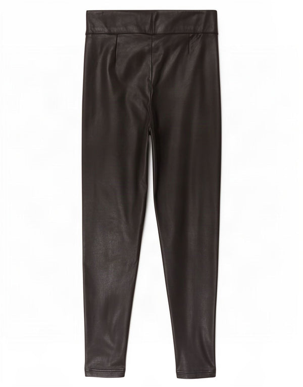 Marks & Spencer Damen-Leggings aus Kunstleder, UK 10, Größe S, Schwarz, Polyester