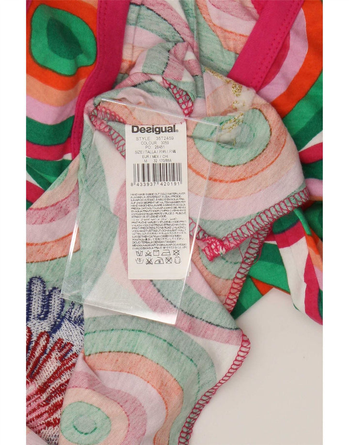 Desigual Womens Graphic Vest Top UK 12 Medium Mehrfarbig Geometrisch