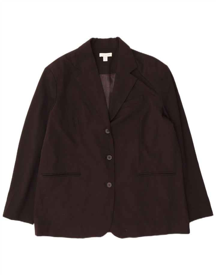 Topshop Damen-Blazer mit 3 Knöpfen, übergroß, Gr. 12, Mittelschwarz