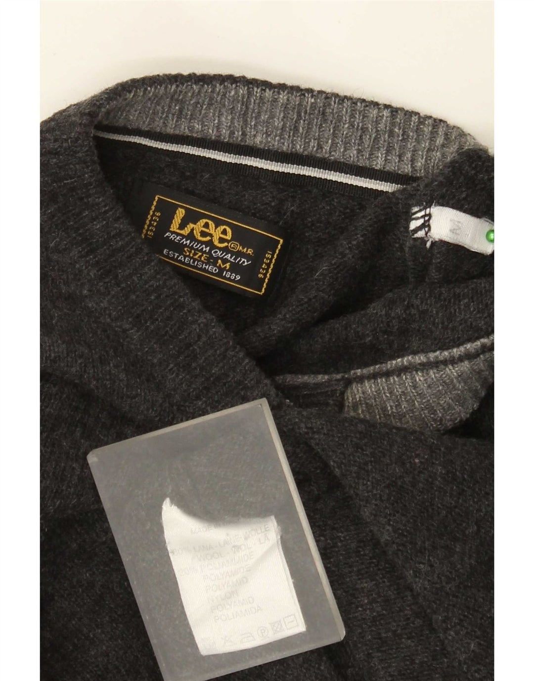 Lee Herren-Pullover mit V-Ausschnitt aus mittelgrauer Wolle