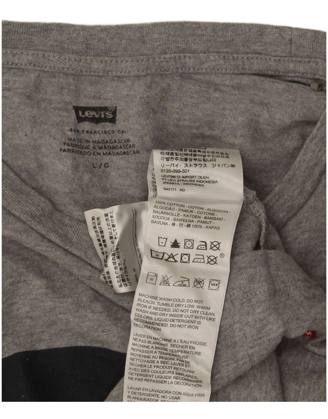 Levi's Herren-T-Shirt mit Grafik, groß, grau gesprenkelte Baumwolle